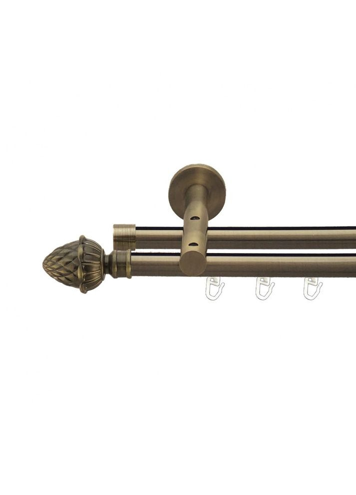 Карниз Цинара металевий дворядний реверсивний профільна труба Антик 19\19 мм 400 см (7219429) ORVIT (300797354)