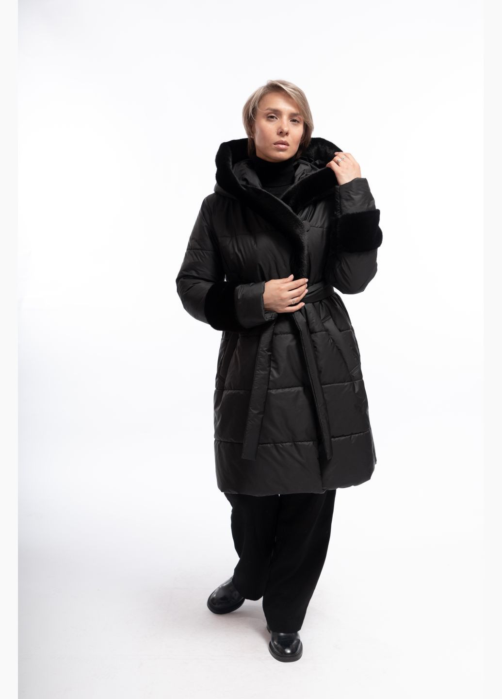 Чорне зимнє Пальто Чорний Зима Повсякденний Alberto Bini