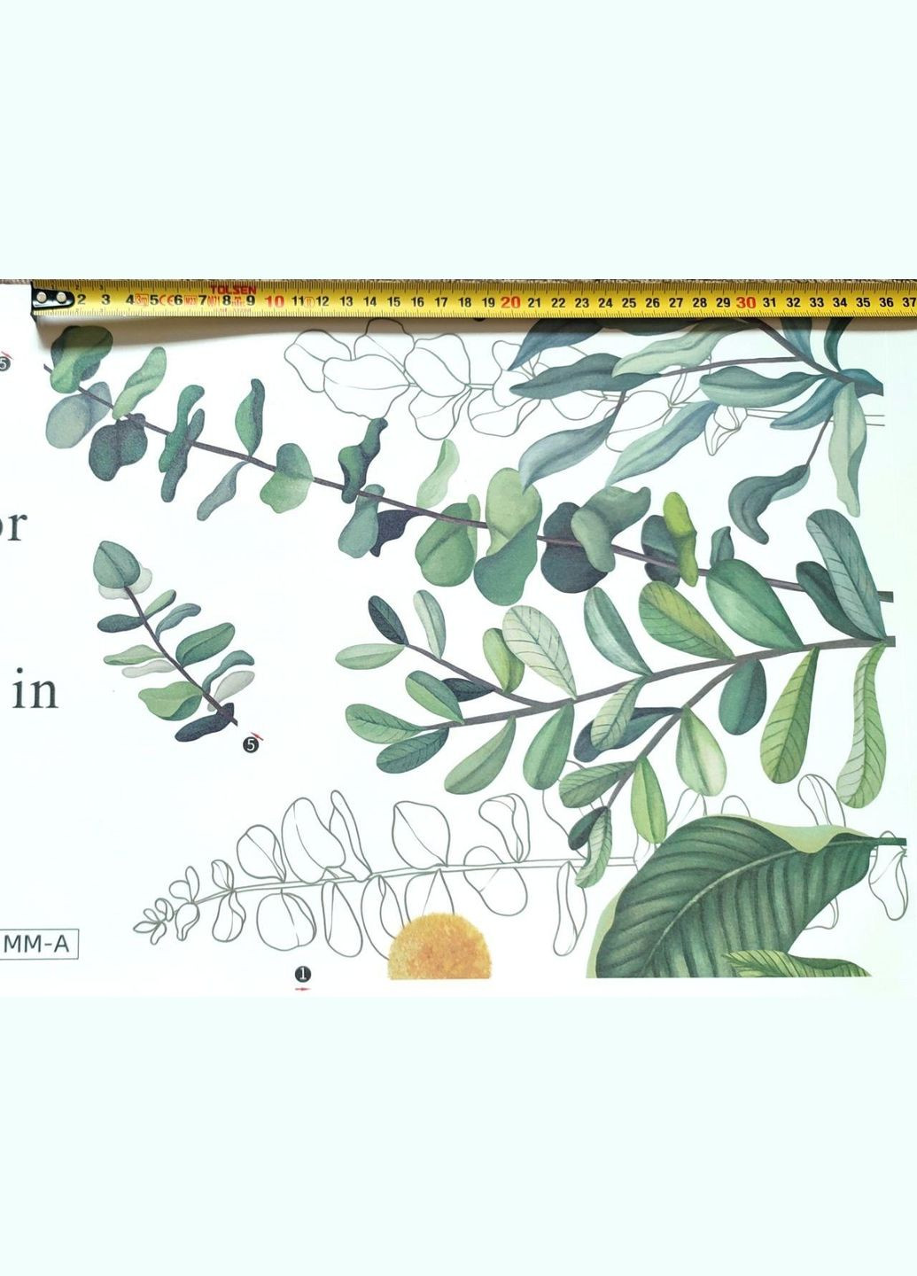 Виниловые наклейки Зеленые листья бабочки (лист 60 х 90 см) Б83-34 VANSHE (336198486)