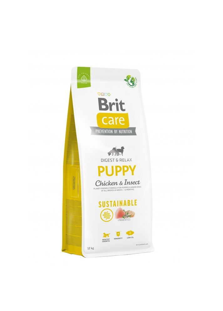 Сухий корм для цуценят Care Dog Sustainable Puppy 12кг, з куркою та комахами Brit (292259642)