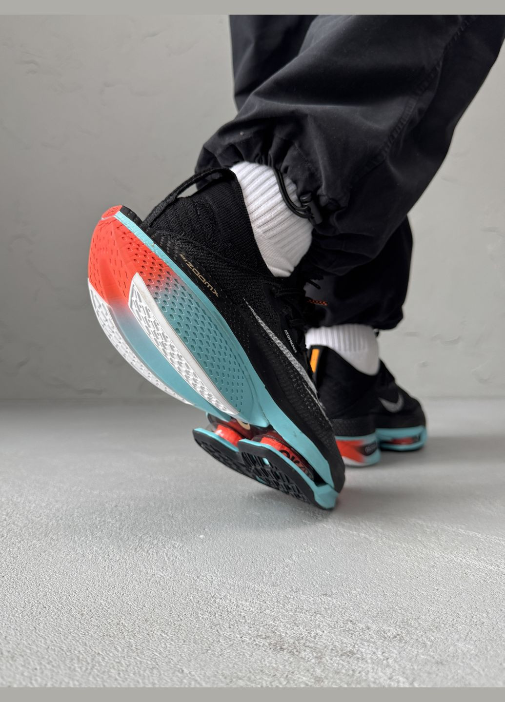 Чорні Осінні кросівки чоловічі nike air zoom alphafly 2 black blue | найк еір зум альфафлай 2 чорні No Brand