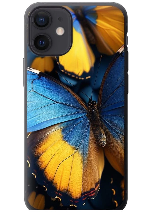 Силіконовий чохол 'Жовто-блакитні метелики' для Endorphone Apple iPhone 12 Mini (285706086)