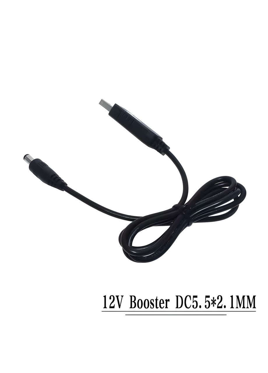 USB-кабель підвищувальна напруга 5V у 12V з роз'ємом 2.1 x 5.5 мм для під'єднання роутера від powerbank No Brand (371690366)