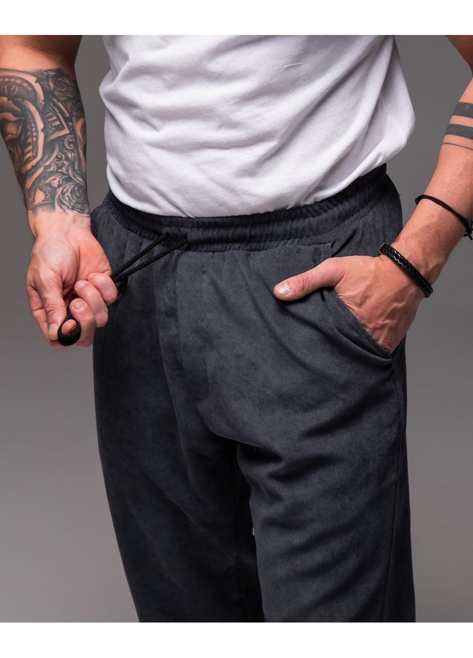 Графитовые спортивные, повседневный, кэжуал демисезонные джоггеры брюки Vakko