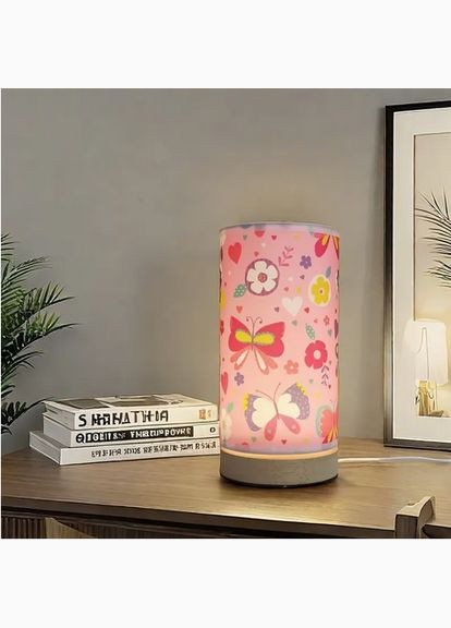 Настільна лампа на дерев'яній підставці USB WSTOO12B butterfly пірван абажур No Brand (316702826)