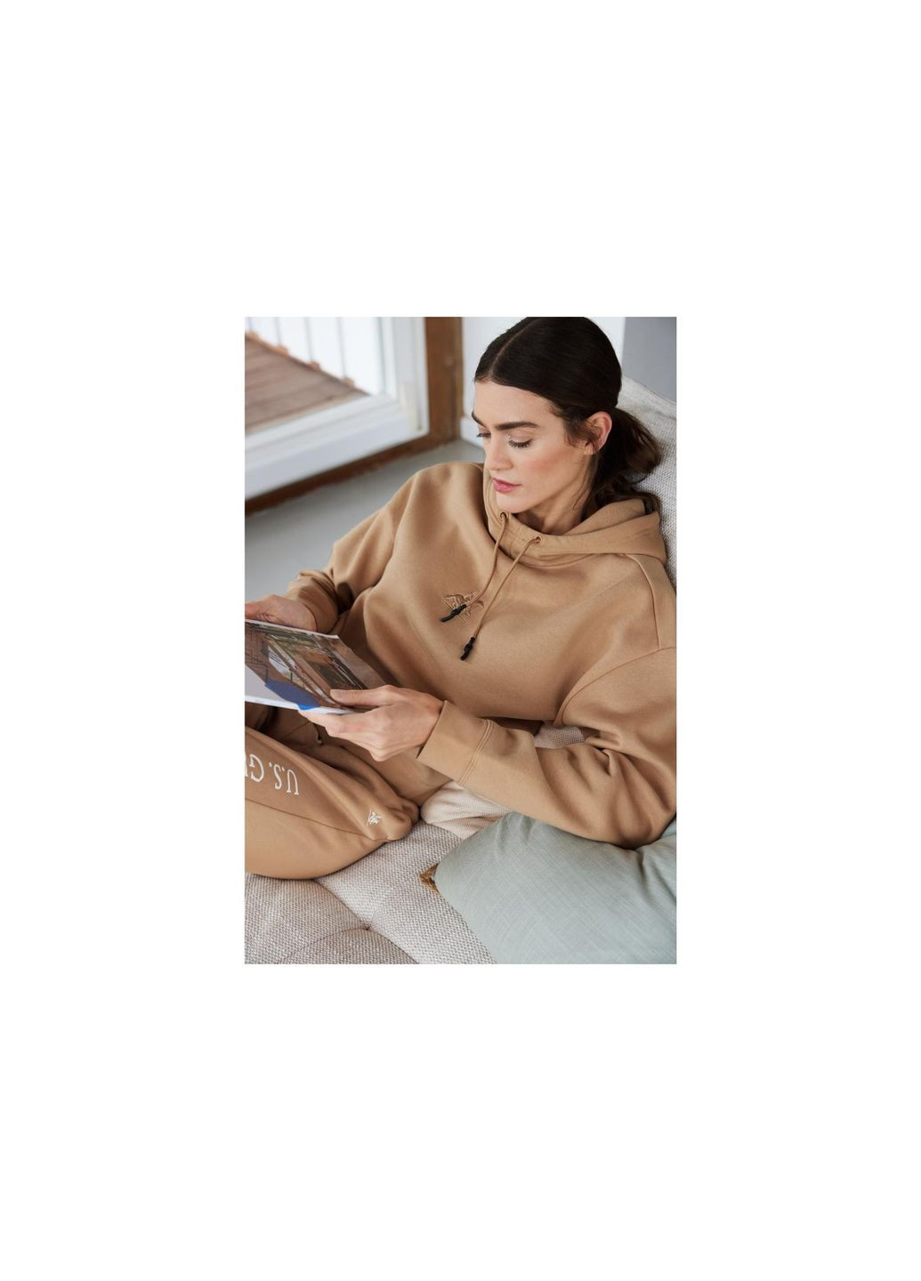 Худі з начосом для жінки U.. Grand Polo 464147 S коричневий Esmara (368974407)