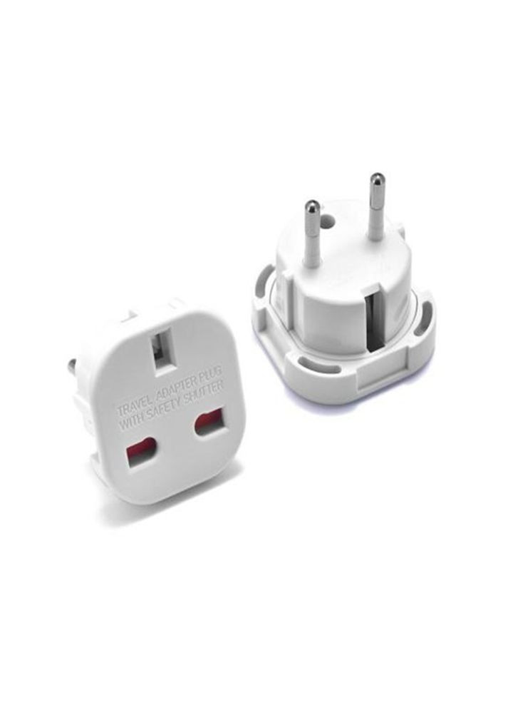 Перехідник мережевий 220 вольтів — на євро розетку 2 Pin EU Plug Adapter ep0018 білий Grand (293345402)
