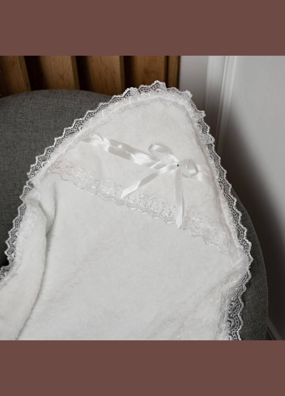 Крестильный крестец с кружевом микрофибра 90x90 см детский Белый No Brand (323160695)