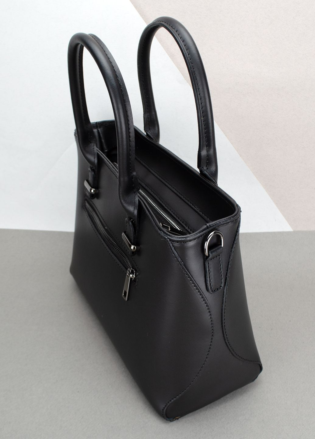 Сумка жіноча шкіряна ділова 03833 офісна чорна Virginia Conti (315370714)