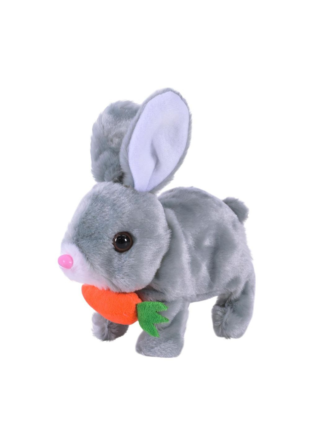 Мягкий интерактивный Кролик с морковкой 17см ходит, двигает ушками и носом со звуком Star Toys (370799616)