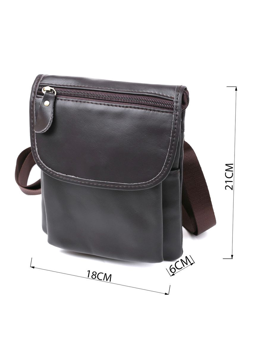 Кожаная компактная мужская сумка через плечо 20468 Коричневый Vintage (331910894)