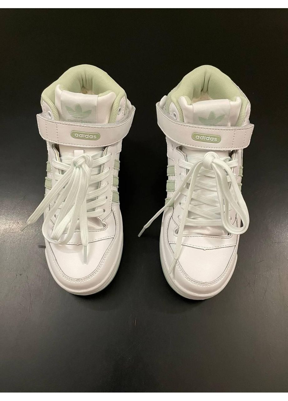 КРОССОВКИ ЖЕНСКИЕ ADIDAS FORUM WINTER WHITE OLIVE АДИДАС ФОРУМ No Brand белые зима (368647070)