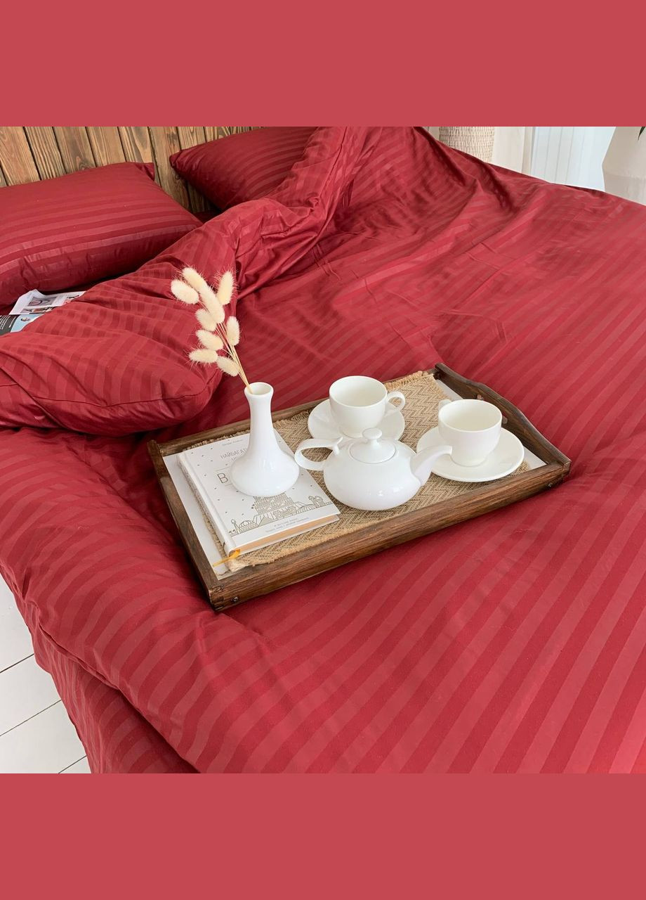 Двуспальный КПБ микро страйп сатин "Бордо" Glav Textile (296930171)