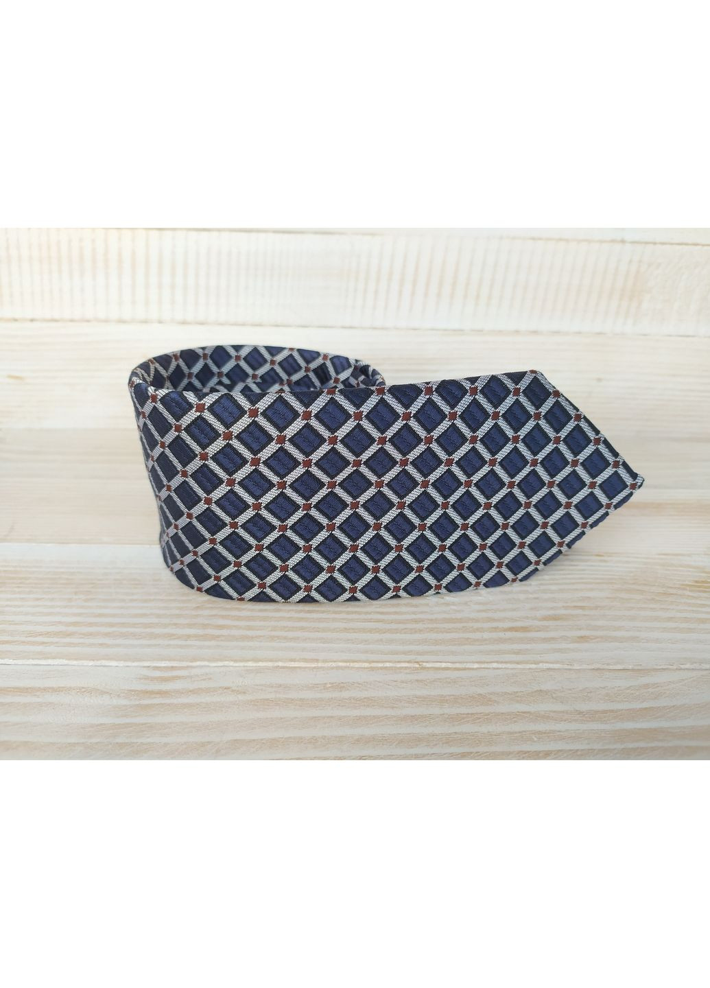 Галстук темно синий в клетку Major Style (351892236)