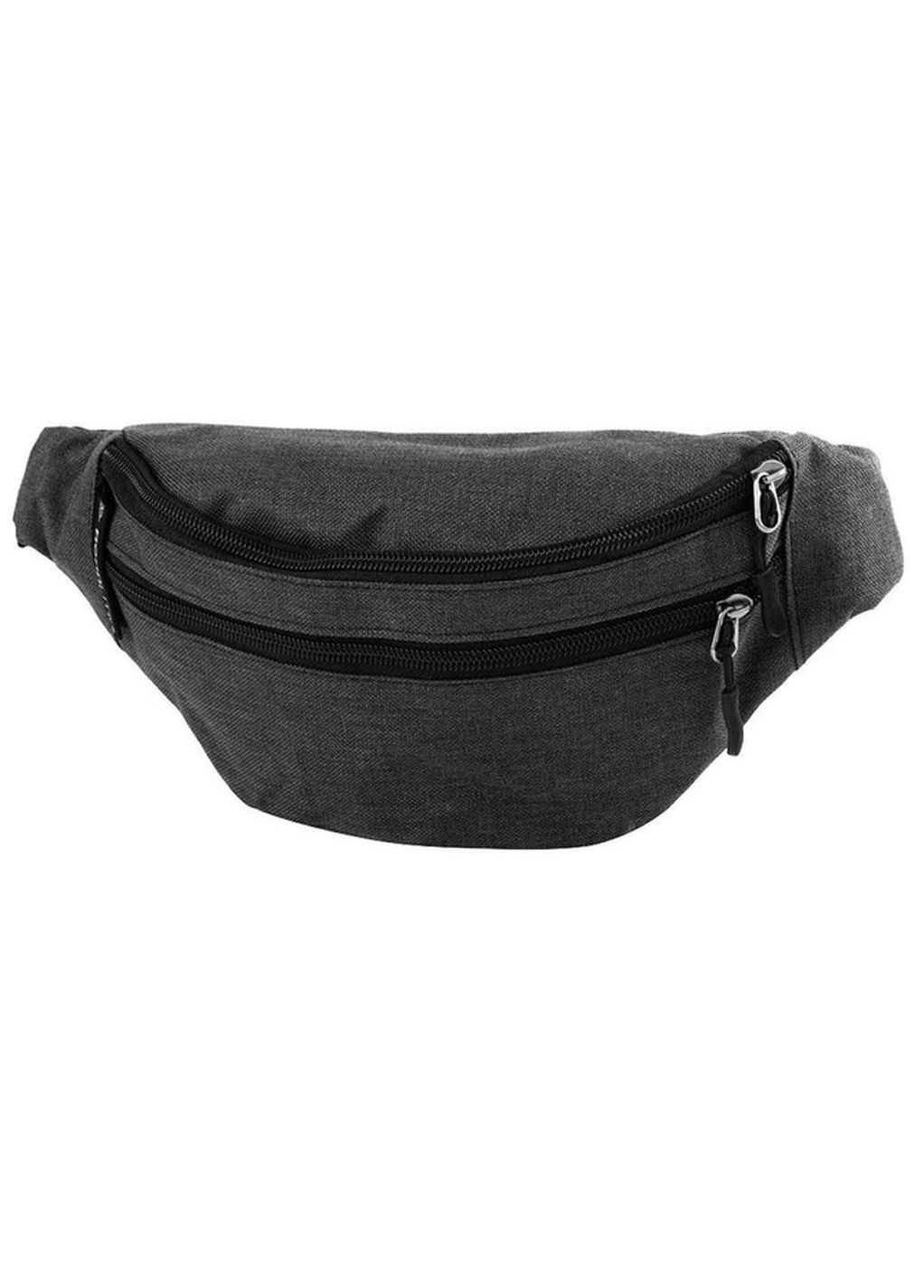 Сумка на пояс чоловіча спортивна текстильна через плече маленька Темно-сірий 34975 JCB (334674031)