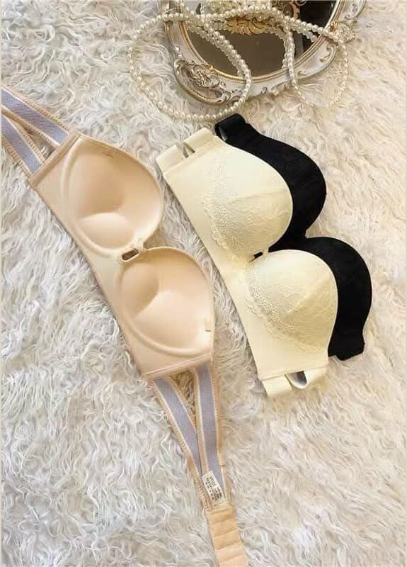 Бежевий балконет жіночий базовий бюстгальтер невидимка з пуш ап ефектом мереживний бюст зі з'ємними бретелями ліфчик в базових кольорах Cindylove без кісточок нейлон, спандекс