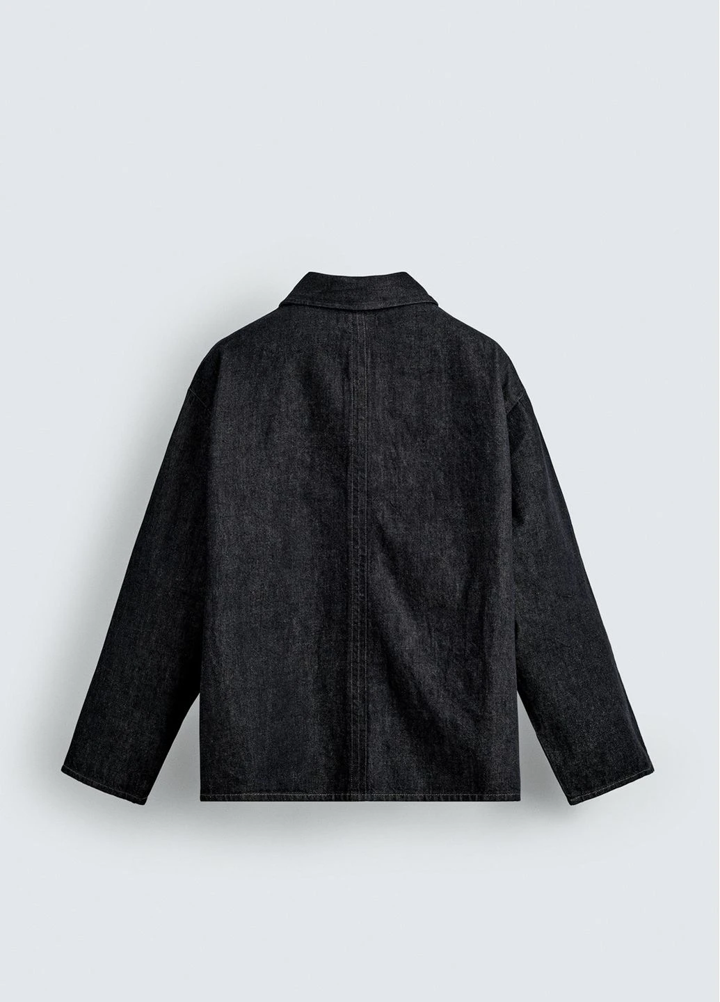 Темно-синяя рубашка однотонная Zara