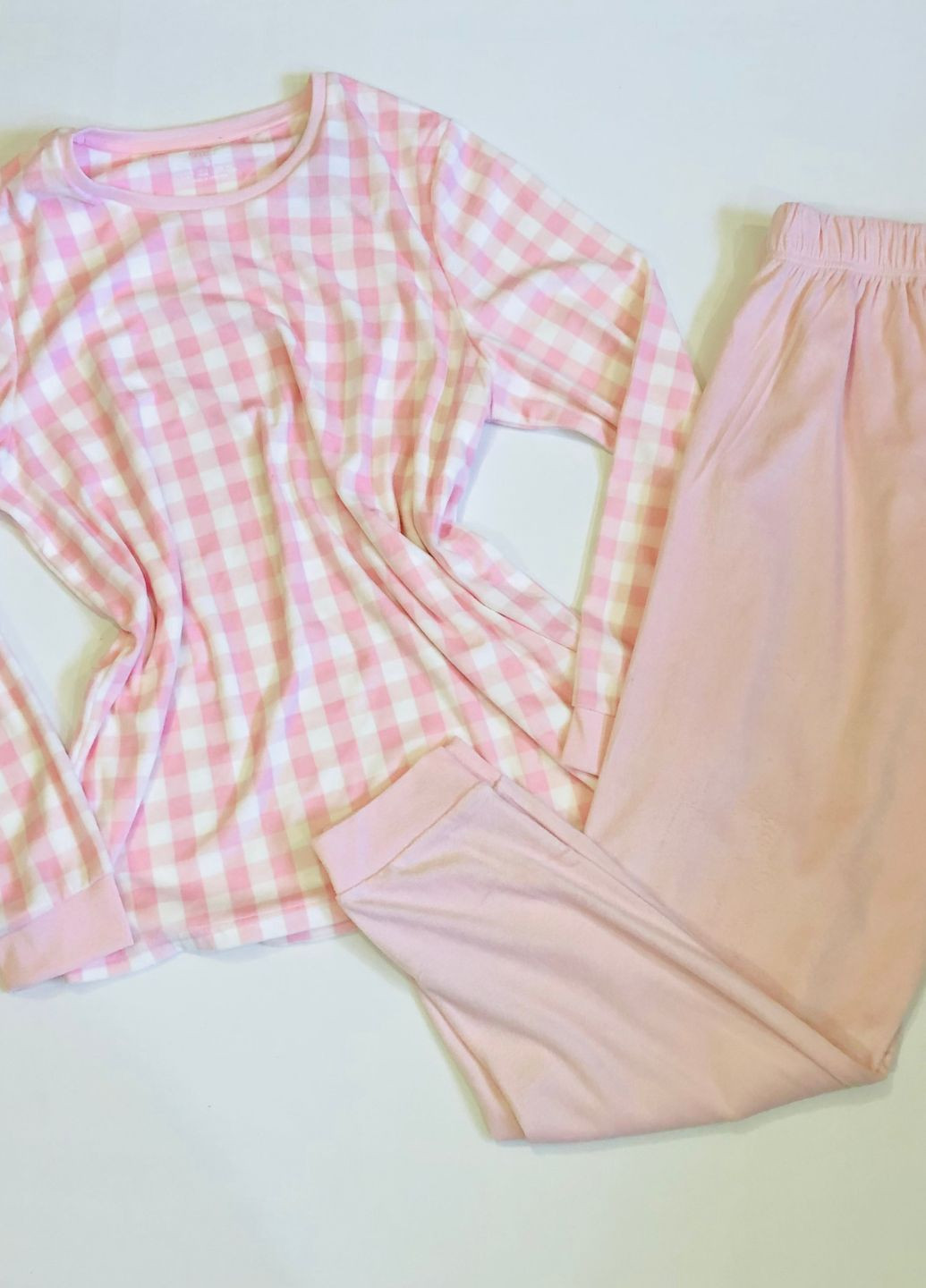 Розовая всесезон велюровая женская пижама лонгслив + брюки Primark