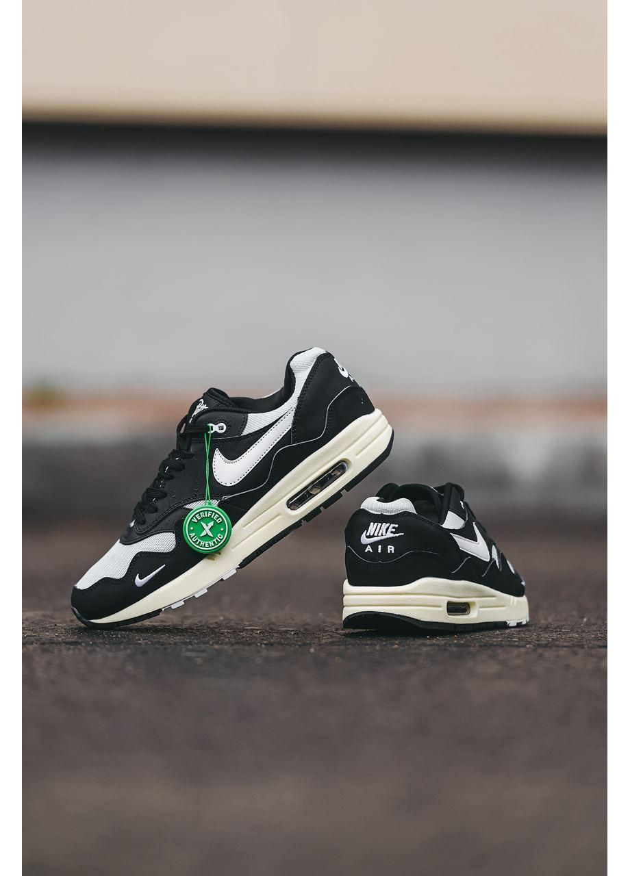КРОСІВКИ ЖІНОЧІ NIKE AIR MAX 1 X PATTA BLACK WHITE V2 НАЙК АІР МАКС No Brand чорні демісезони (368867406)