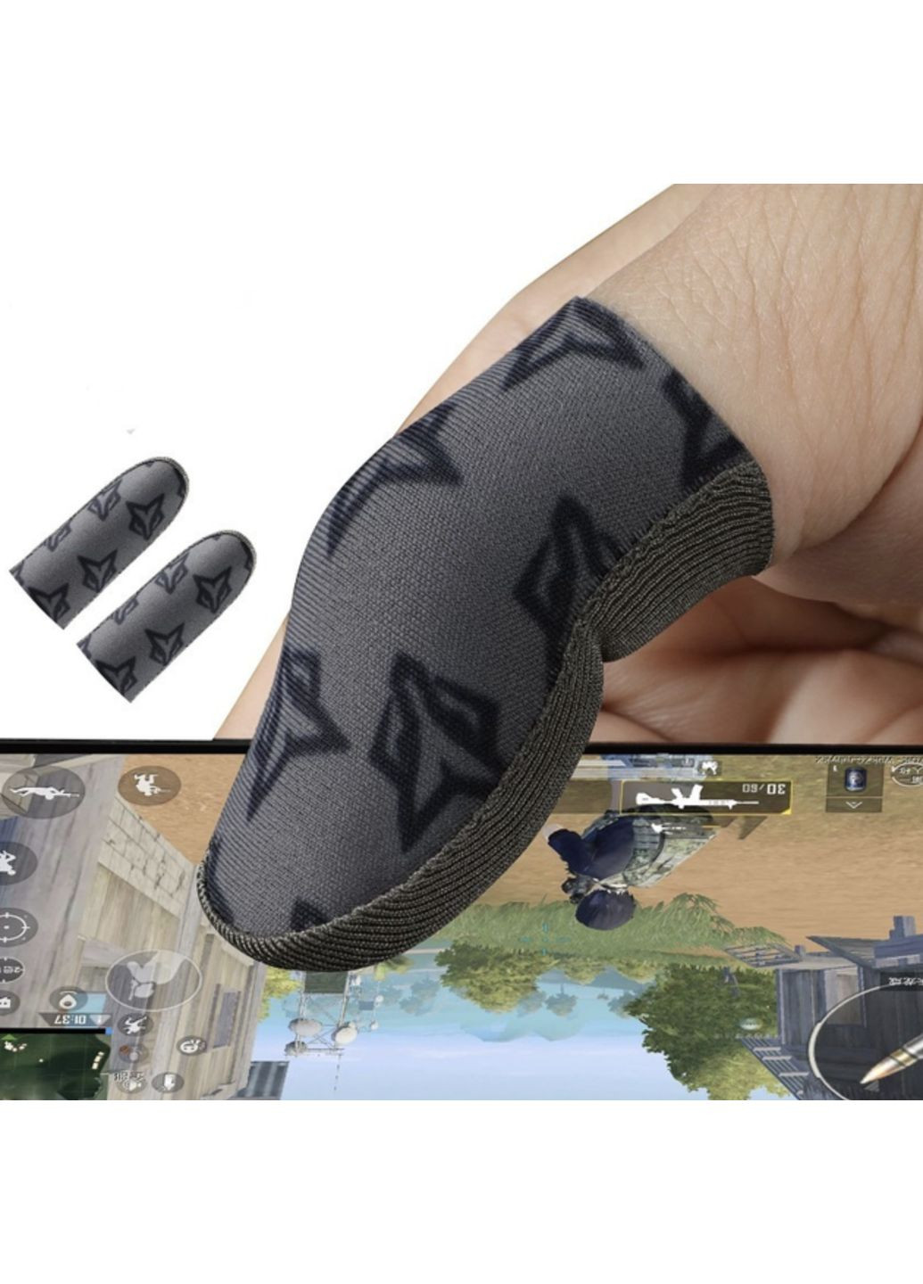 Кіберспортивні сенсорні напальчники для ігор на телефоні в PUBG Mobile (геймпад тригери курки) 2 шт Сірий OlaN (360898224)