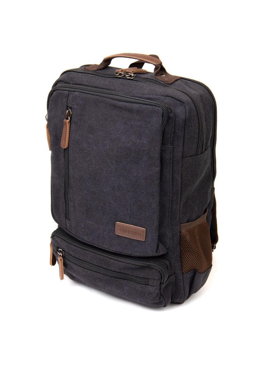 Рюкзак текстильный дорожный унисекс на два отделения 20611 Черный Vintage (331910879)