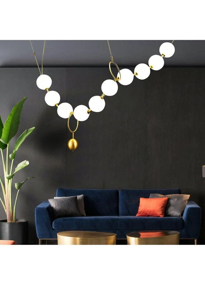 Люстра світлодіодна підвісна LED світильник для квартири на стелю ледве 27206 Латунь 30-160х20х150 см. Sunnysky (324396610)