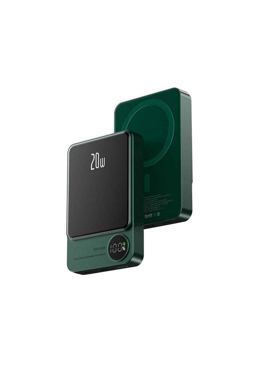 Бездротовий Повербанк MagSafe Power Bank для iPhone 10000mAh 20W Магсейф Павербанк з бездротовою зарядкою Q9, Green Baseus (369776220)
