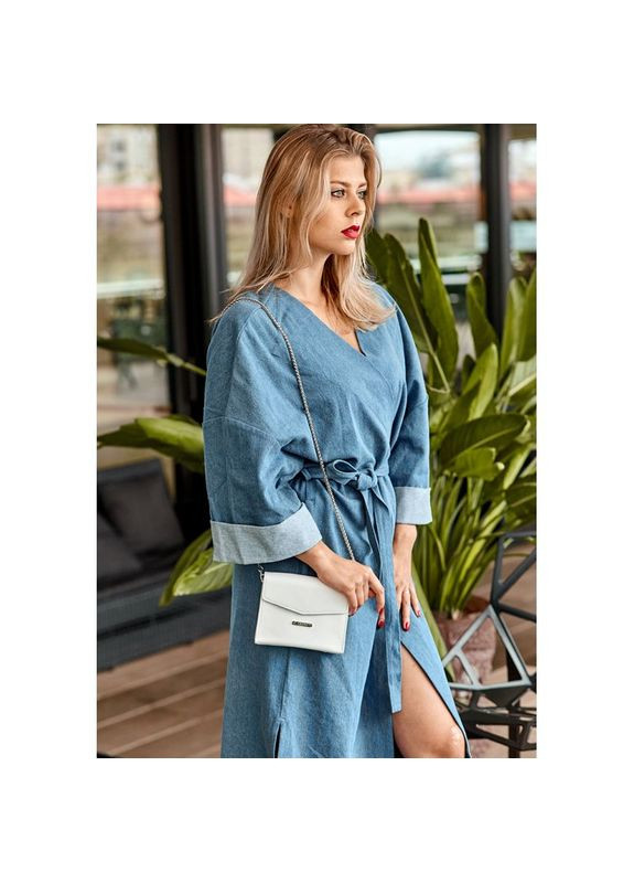 Поясная сумка женская кожаная через плечо Mini белая BlankNote (302007685)