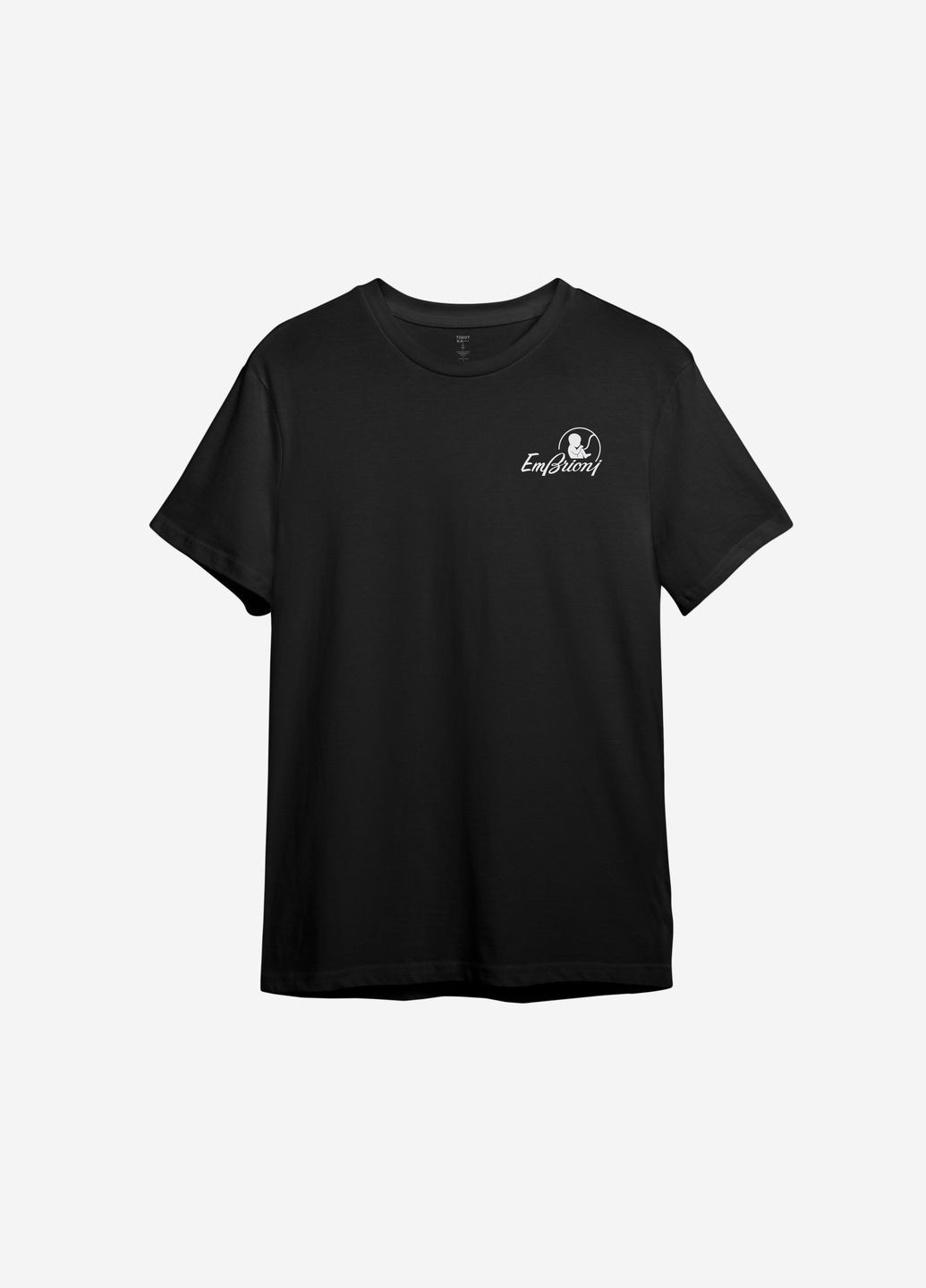 Черная футболка с принтом "embrioni" (маленький принт) ТiШОТКА