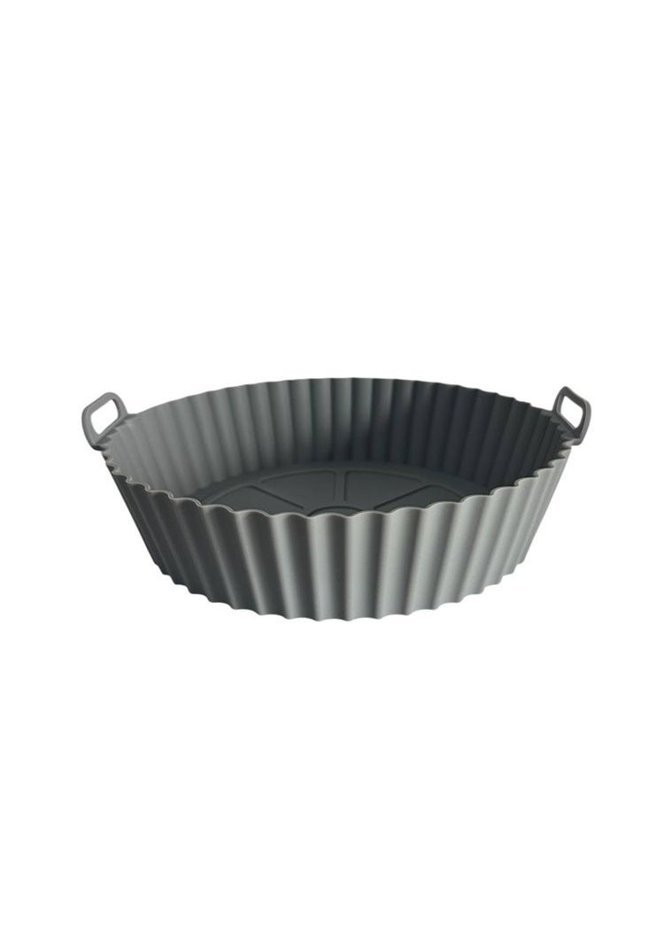 Форма в аерогриль кругла силіконова 19284 22х22х6 см сіра No Brand (364495661)