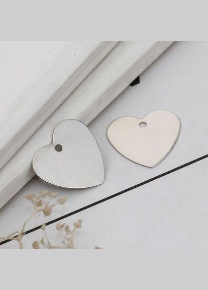 Подвеска Кулон сердце Сталистый 15 мм x 12 мм 20108587 Finding (316251489)