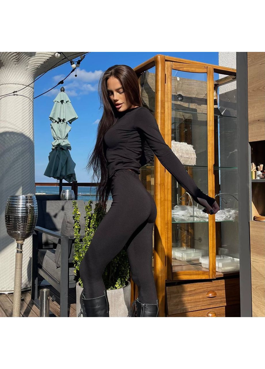 Термо комплект (лонгслів + легінси) з корегуючим ефектом | ЗАМІР В ОПИСІ DK/DL Мода без кордонів (370682731)