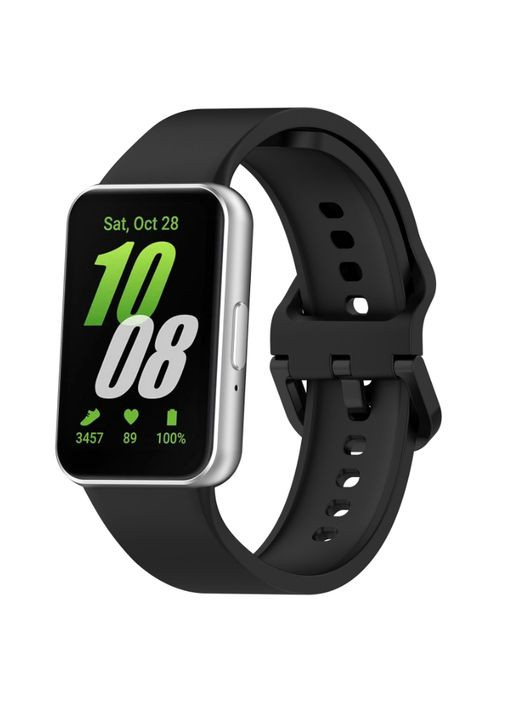 Ремешок на Samsung Galaxy Fit3 (совместимый) / ремешок на SM-R390 (совместимый). Силиконовый, черный No Brand (370101746)