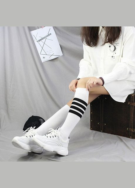 Гольфы ассиметричные по колено белые One Size No Brand (308016876)