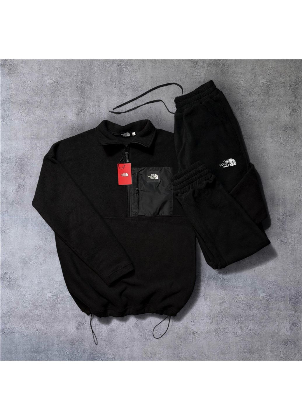 Мужской зимний спортивный костюм флисовый The North Face черный No Brand (363317826)