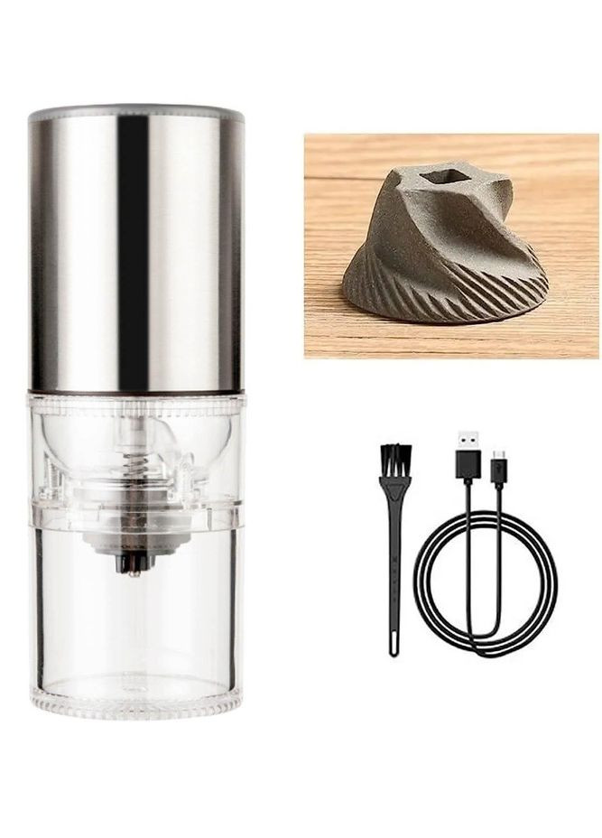 Електрична кавомолка Electric Grinder портативна Срібло (R-HB-986S-VS) iCafilas (303420741)