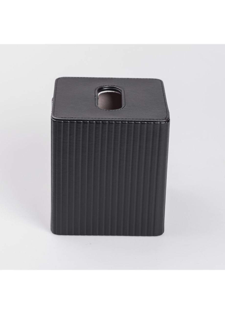 Салфетница из эко кожи квадратная 13х13х14.7 см органайзер для салфеток на стол, Черный Yiwu (360455059)