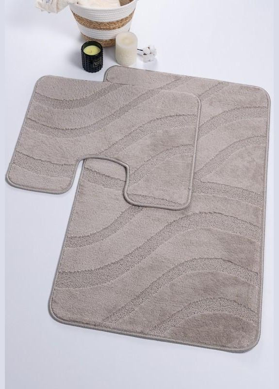 Набор ковриков в ванную комнату Symphony Sandy Grey 60х100 и 60х50 см песочно-серый Confetti (339619208)