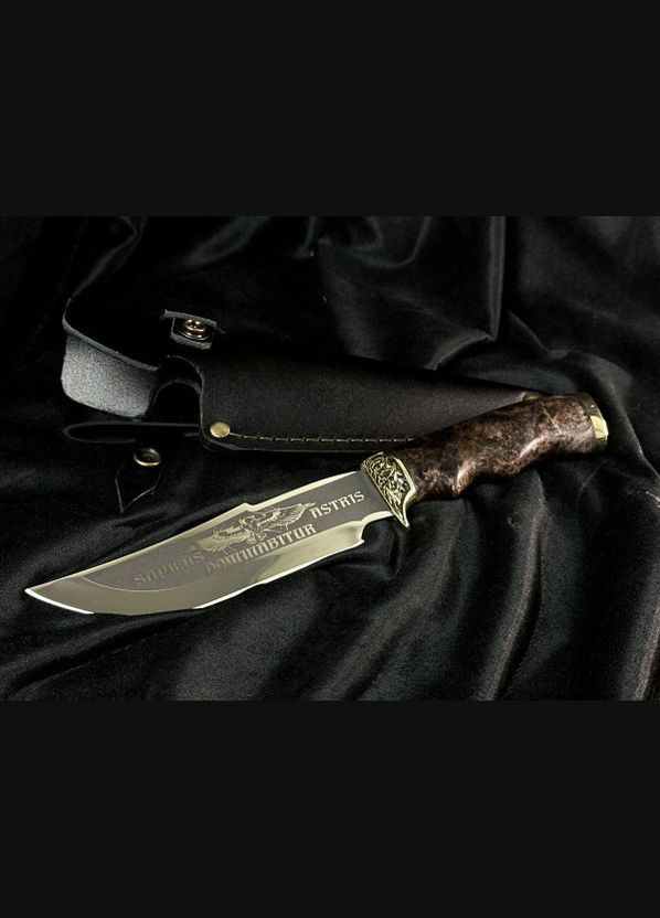 Нож охотничий с бронзовым наконечником Разведка 222k44 рукоятка кленовый кап NB Art (346529762)