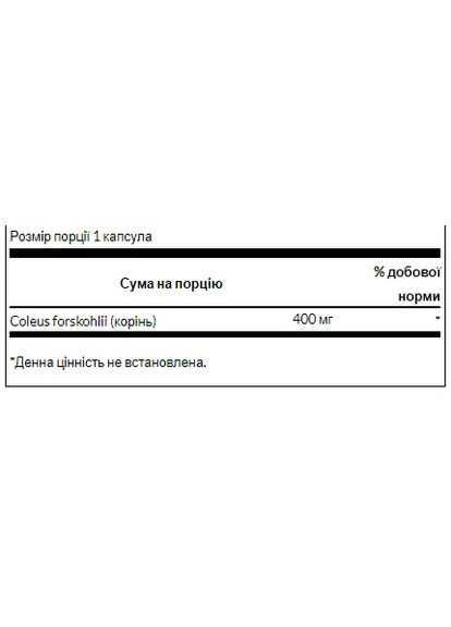Coleus Forskohii 400 mg - 60 caps Swanson (402792327)