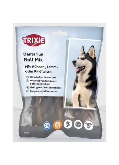 Ласощі Denta Fun Chewing Rolls Mix для собак Паличка для чищення зубів асорті 10 см 250 г Trixie (331651576)