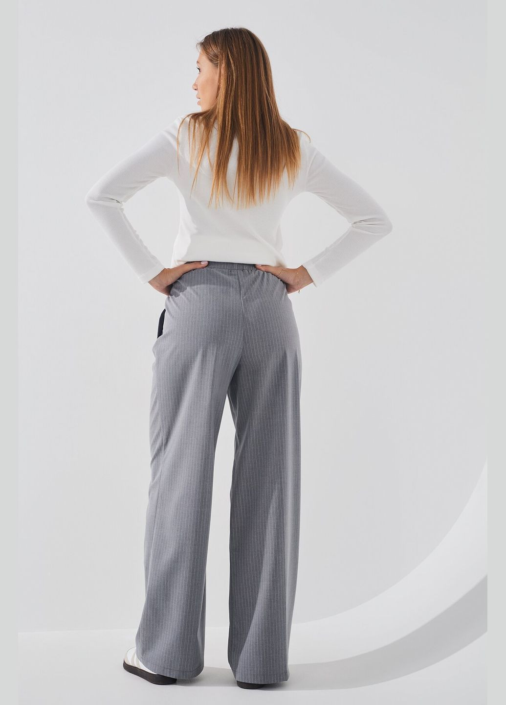 Брюки прямые с узором женские WBC02447 Серый shop (2000990763440) LAWA Класика прямі (361498804)