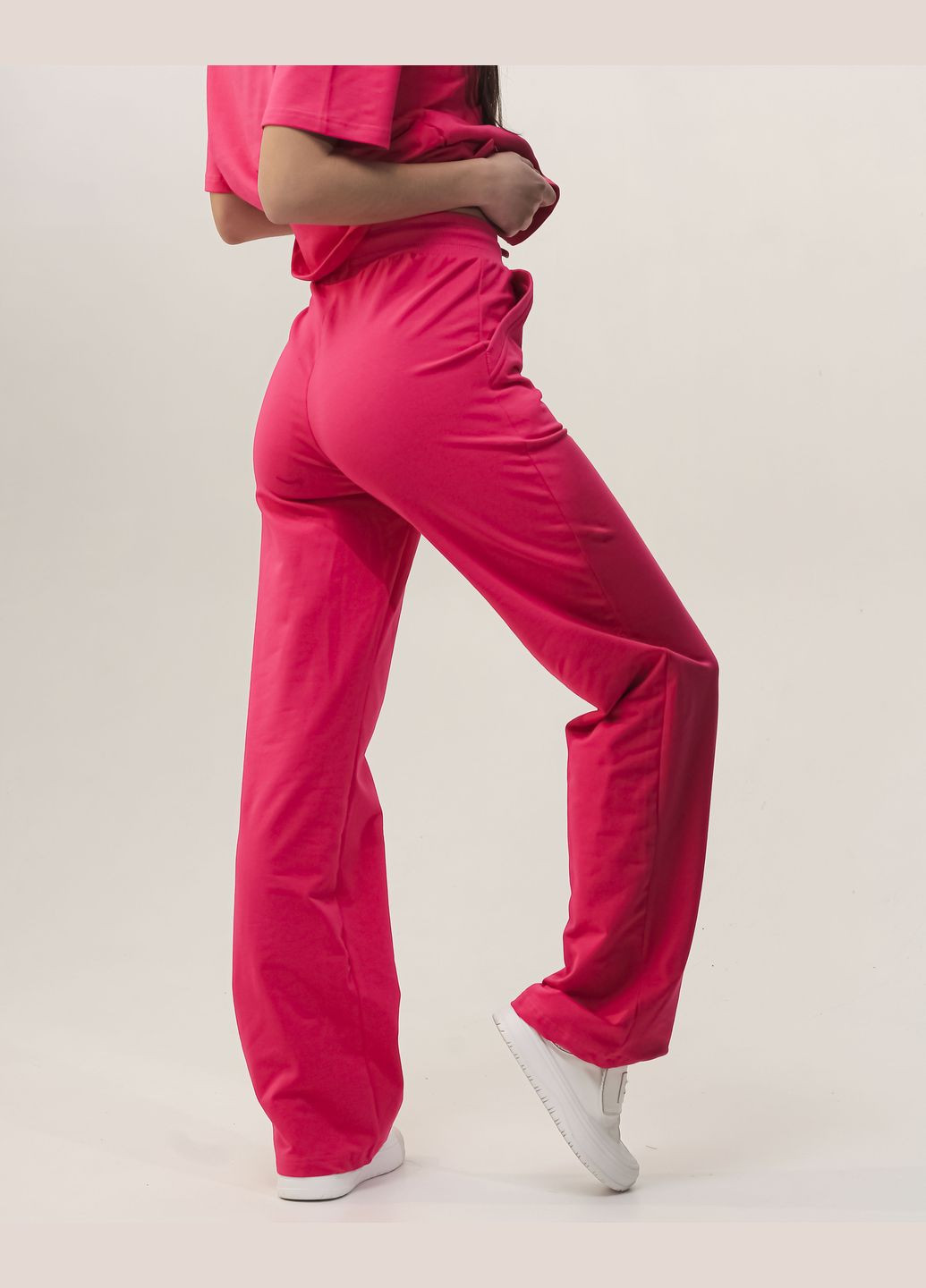Костюм жіночий рожевий (штани, футболка) Raw (280911698)