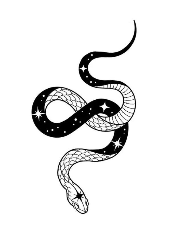 Тимчасове водостійке тату, наклейка SQ-307 змія, 10,5x6 см No Brand (298414387)