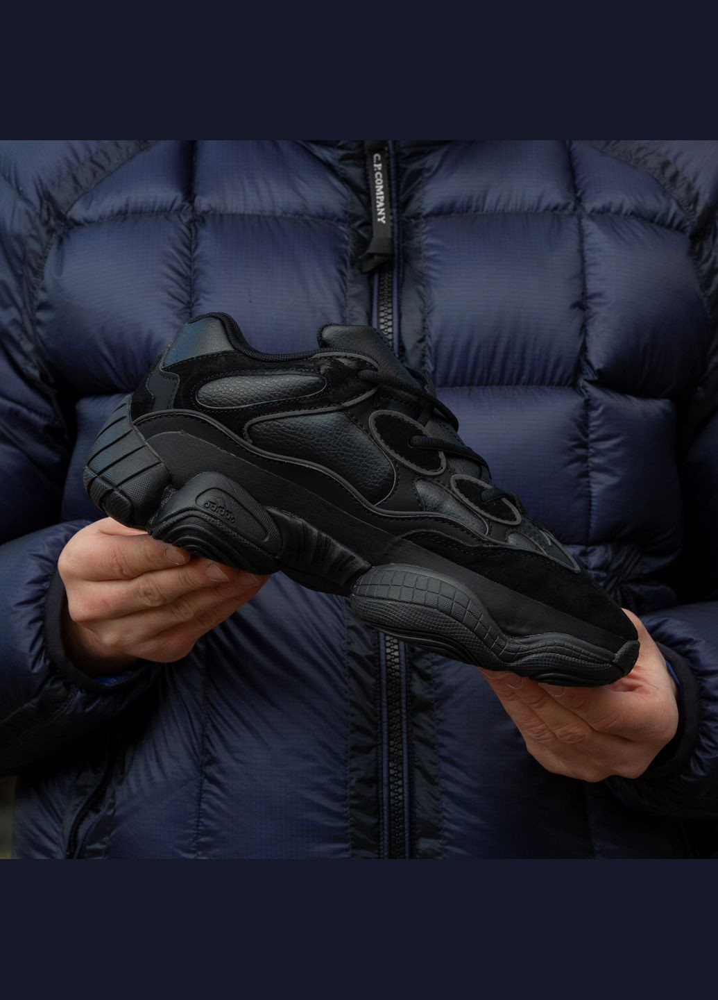 Чорні Зимовий кросівки зимові чоловічі adidas yeezy boost 500 winter termo black | адідас ізі буст 500 чорні термо No Brand