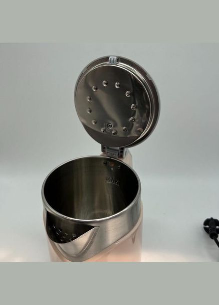 Електрочайник RB-2228 з нержавіючої сталі та пластику дисковий чайник 2л 2000Вт Чорний Rainberg (368904423)