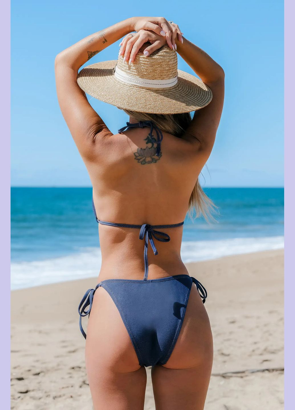 Темно-синие купальные трусики однотонные CUPSHE