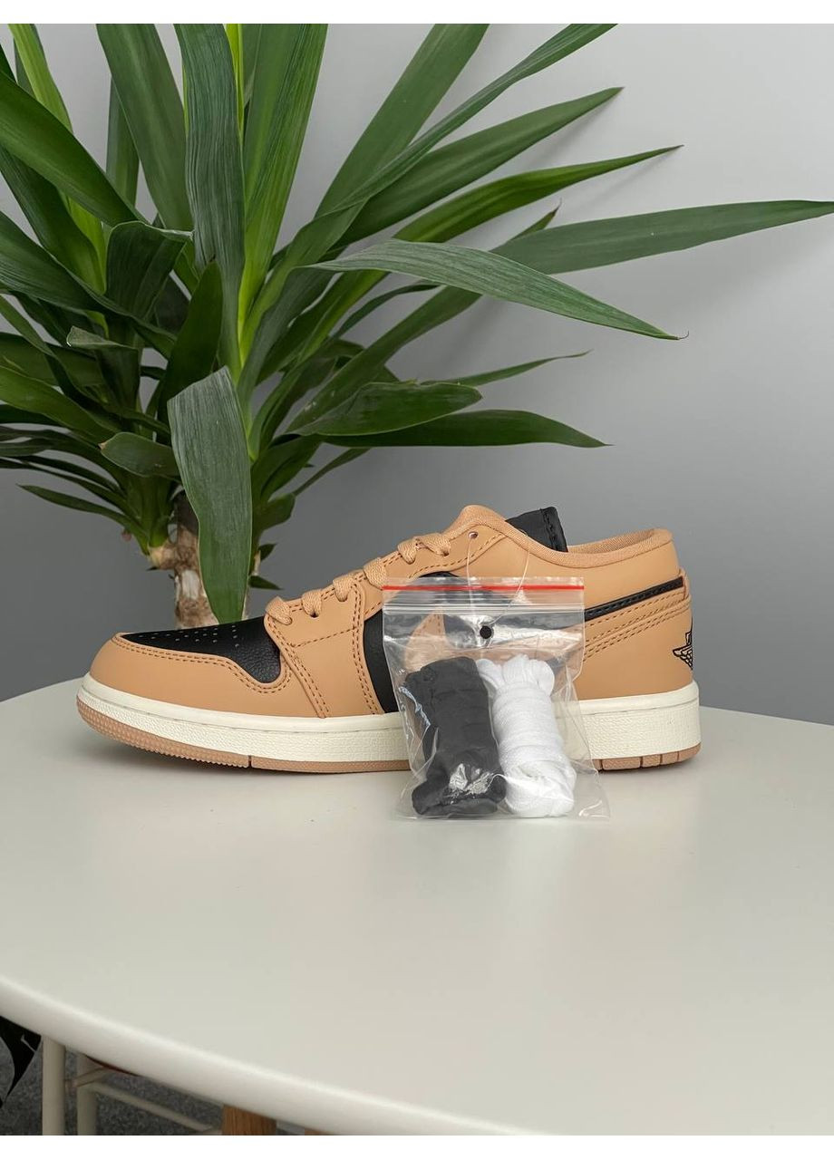 Кроссовки женские и мужские Nike Air Jordan 1 Low GS "Desert" | Найк Эир Джордан 1 коричневые No Brand коричневые демисезоны (360894525)
