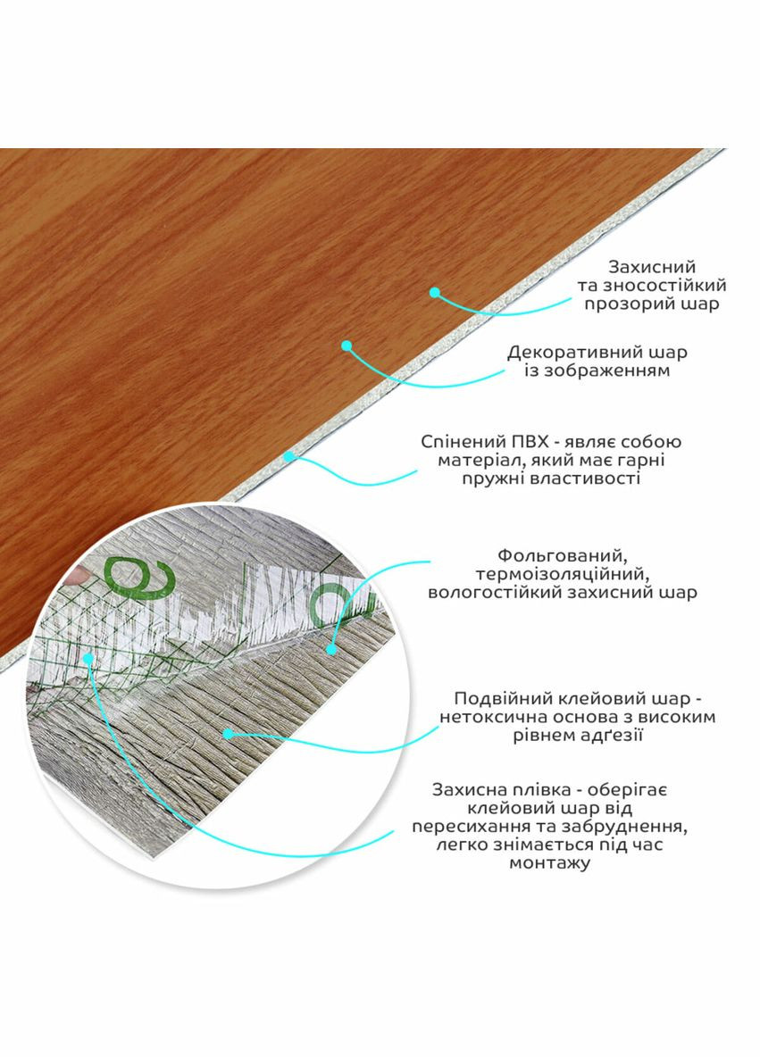 Самоклеящаяся виниловая плитка в рулоне груша 3000х600х2мм Мат SW-00001180 No Brand (316050939)