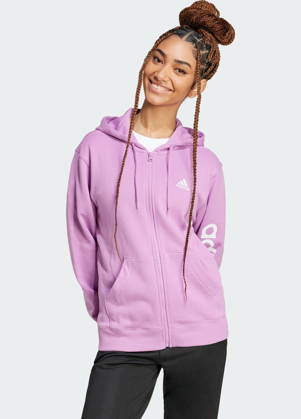 Худі Essentials Linear Full-Zip adidas (350612814)